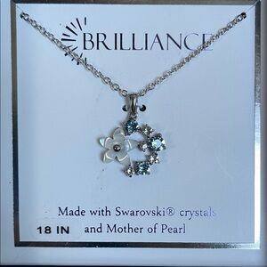 Brilliance Silver Necklace with Blue and White Accents